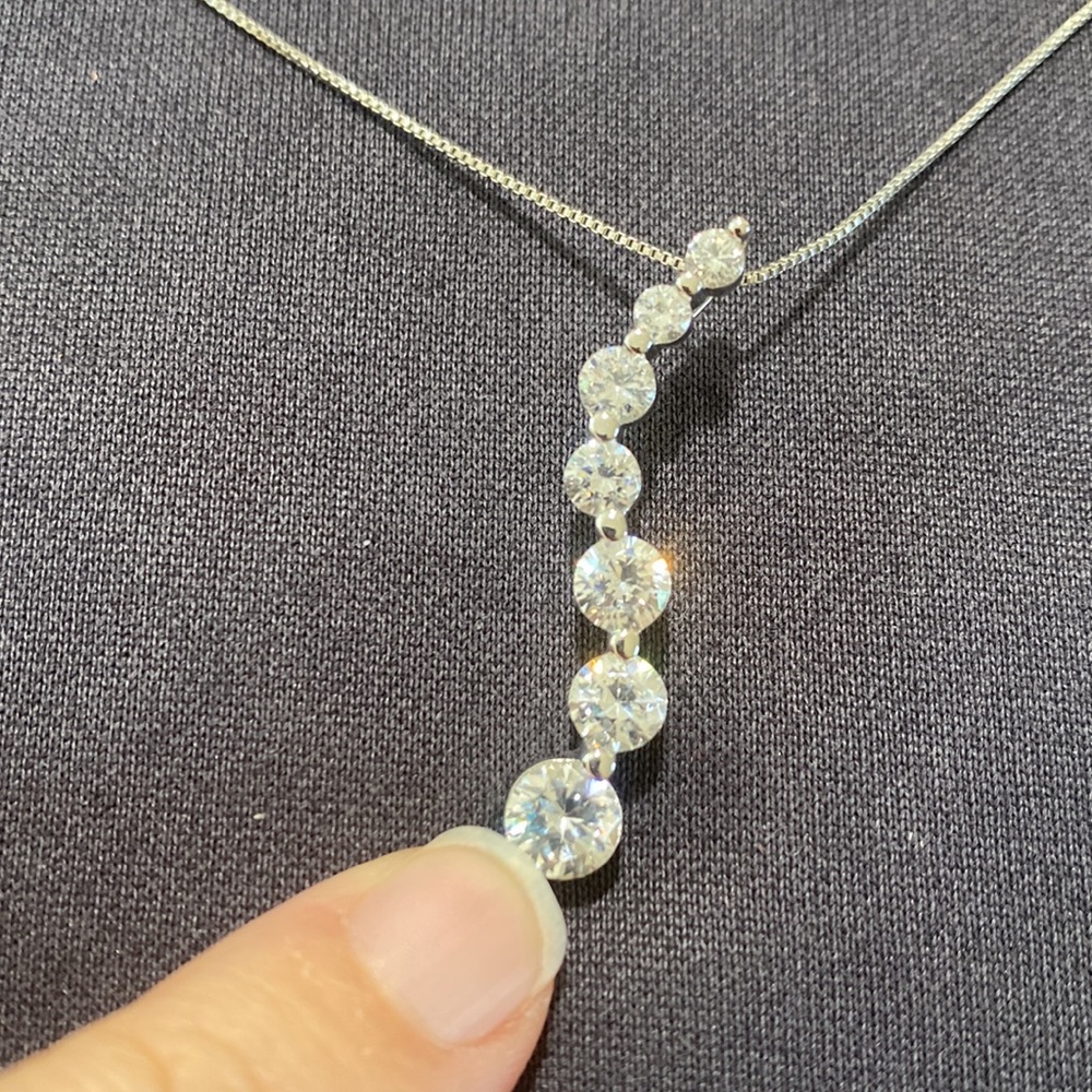 Sterling silver Italian made, rhodium, plated, CZ, earring and necklace set.